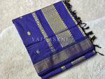 Load image into Gallery viewer, Maheswari Series : Kalyani Cotton Saree - Gold Zari : Deep Royal Blue
