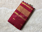 Load image into Gallery viewer, Maheswari Series : Kalyani Cotton Saree - Gold Zari : Deep Maroon
