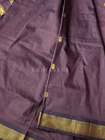Load image into Gallery viewer, Maheswari Series : Kalyani Cotton Saree - Gold Zari : Dark Brown
