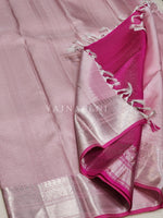Load image into Gallery viewer, Peony - Pure Kanjivaram Silk Saree with Silver Zari
