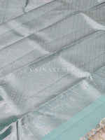 Load image into Gallery viewer, Pastel Tiffany - Pure Kanjivaram Silk Saree with Silver Zari
