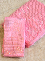 Load image into Gallery viewer, Georgette x Sequins Saree : Pink
