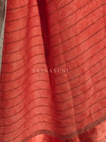 Load image into Gallery viewer, Floral x Chiffon Saree : White x Light Red
