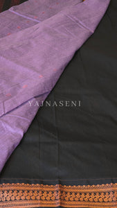 Kalyani Cotton Saree - Rosegold Zari : Light purple x Black
