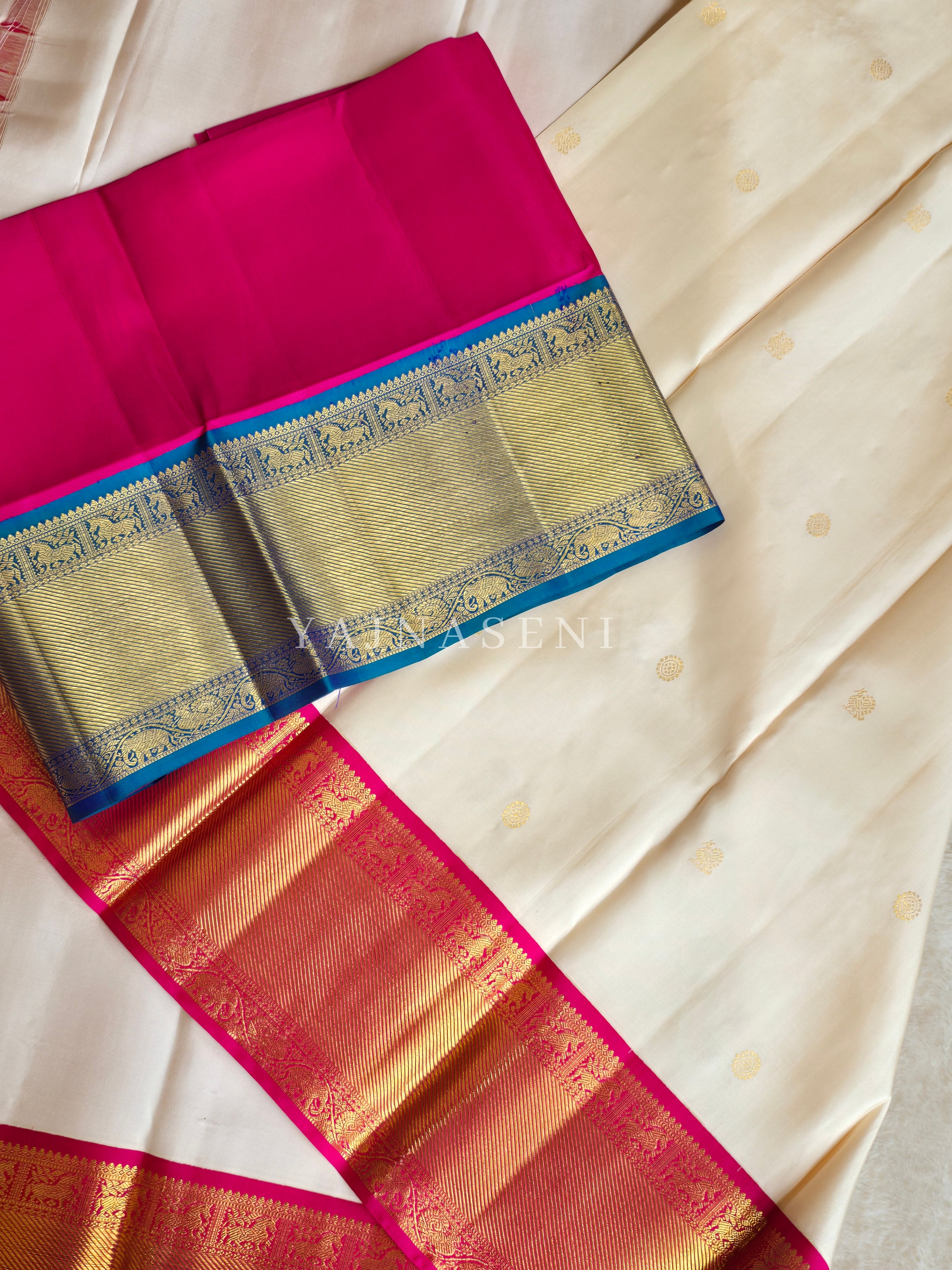 ROYAL HARMONY - Pure Kanjivaram Silk Saree with Gold Zari
