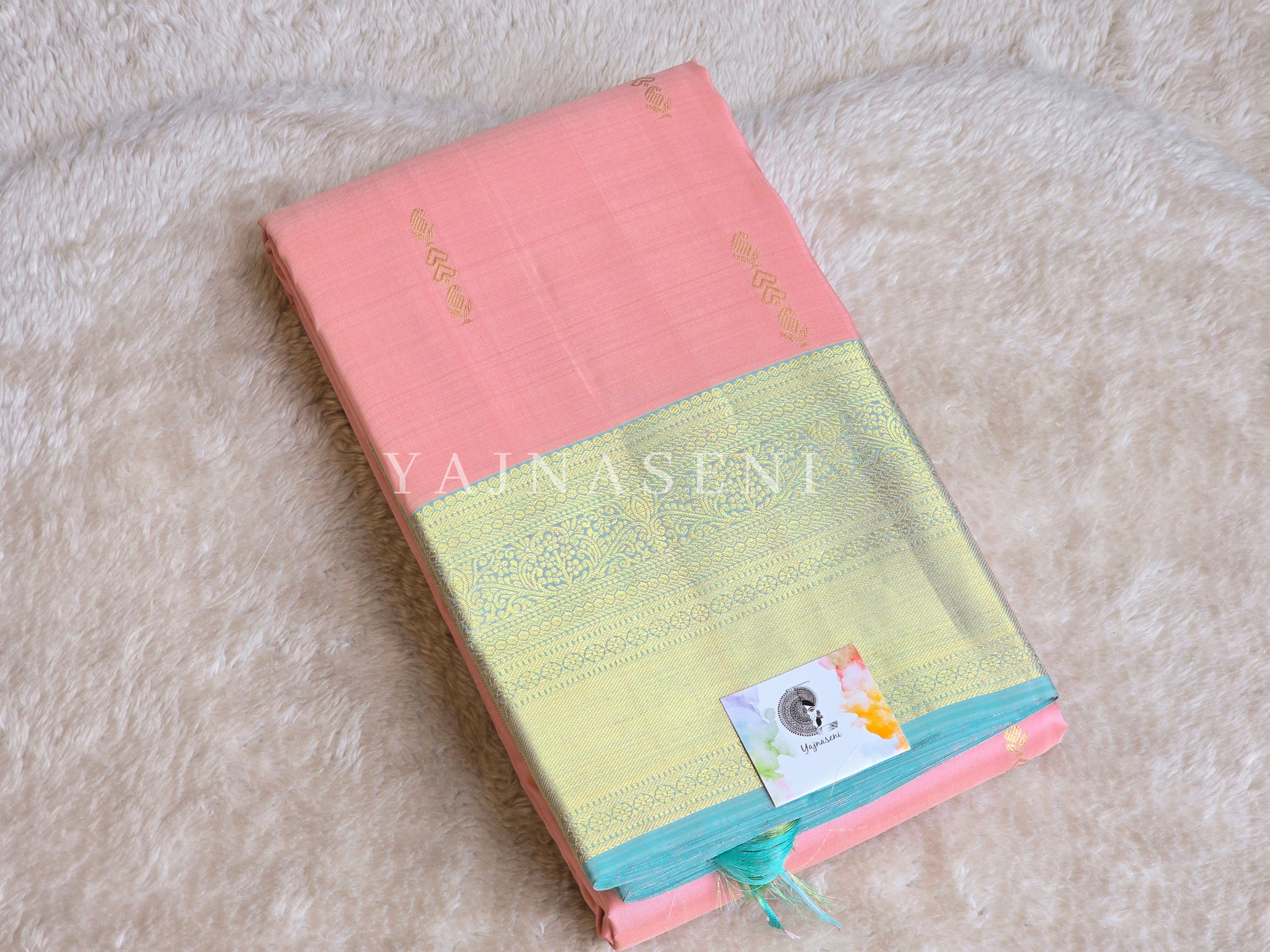 ETHEREAL DRIFT - Pure Kanjivaram Silk Saree with Gold Zari