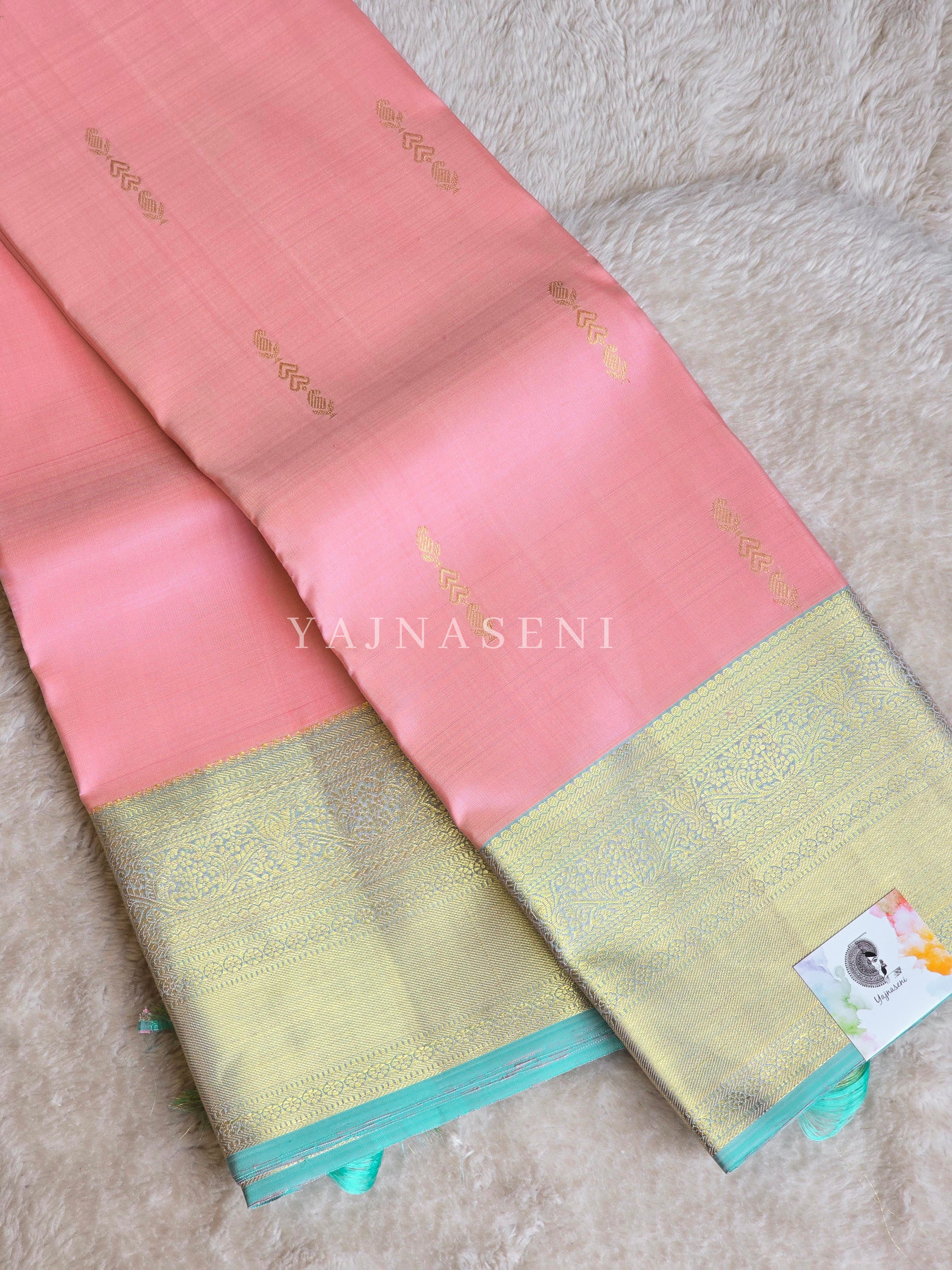 ETHEREAL DRIFT - Pure Kanjivaram Silk Saree with Gold Zari