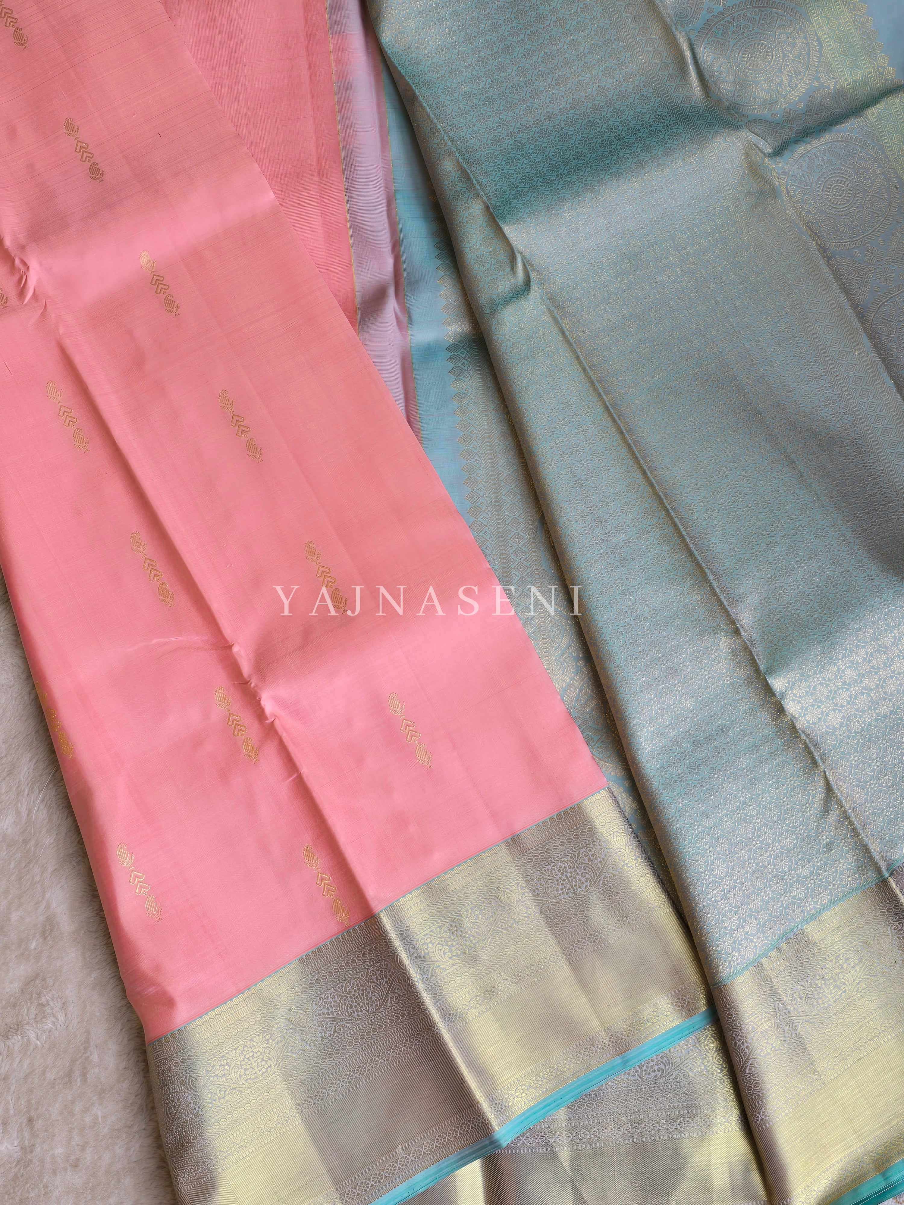 ETHEREAL DRIFT - Pure Kanjivaram Silk Saree with Gold Zari