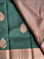 Load image into Gallery viewer, FOREST JEWEL - Pure Kanjivaram Silk Saree with Rosegold Zari
