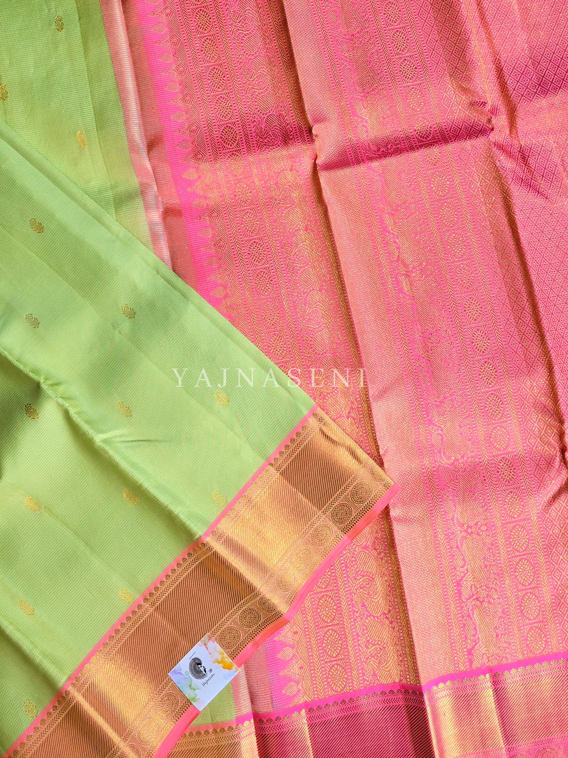 CROWN BLOOM - Pure Kanjivaram Silk Saree with Gold Zari