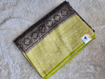 Load image into Gallery viewer, Tussar Silk x Grand Embroidery Work Saree - Black x Lime
