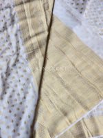 Load image into Gallery viewer, Georgette x Gold Zari Saree - White
