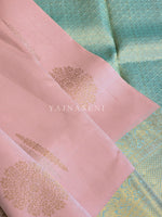 Load image into Gallery viewer, DESERT MINT - Pure Kanjivaram Silk Saree with Gold Zari
