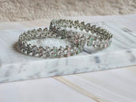 Load image into Gallery viewer, NAOMI - pair of bangles (silver - mint x pink)
