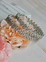 Load image into Gallery viewer, NAOMI - pair of bangles (silver - mint x pink)
