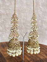 Load image into Gallery viewer, RAINA Jhumkas with Sahara (White)
