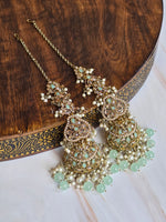 Load image into Gallery viewer, RAINA Jhumkas with Sahara (Mint)
