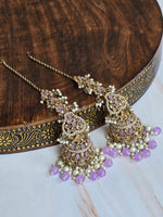 Load image into Gallery viewer, RAINA Jhumkas with Sahara (Lilac)
