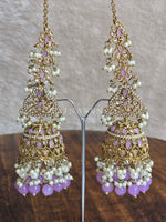 Load image into Gallery viewer, RAINA Jhumkas with Sahara (Lilac)
