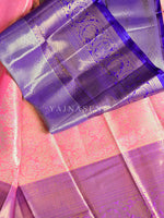 Load image into Gallery viewer, Brocade Semi Silk Saree - Pink x Purple
