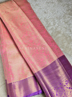 Load image into Gallery viewer, Brocade Semi Silk Saree - Pink x Purple
