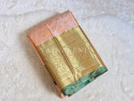 Load image into Gallery viewer, Brocade Semi Silk Saree - Peach x Green
