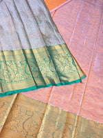 Load image into Gallery viewer, Brocade Semi Silk Saree - Peach x Green
