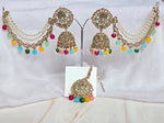 Load image into Gallery viewer, ELINA Jhumkas + tikka (Multicolour)
