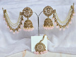 Load image into Gallery viewer, ELINA Jhumkas + tikka (Light Peach)
