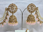 Load image into Gallery viewer, ELINA Jhumkas + tikka (Light Peach)
