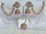 Load image into Gallery viewer, ELINA Jhumkas + tikka (Light Purple)
