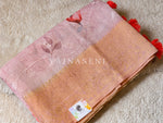 Load image into Gallery viewer, Linen Cotton x Floral Embroidery Saree - Peach
