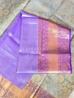 Load image into Gallery viewer, Brocade Semi Silk Saree - Metallic Green x Violet
