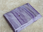 Load image into Gallery viewer, Shimmery Tissue Saree x Sequins x Pom Pom : Ashpurple
