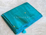 Load image into Gallery viewer, Shimmery Tissue Saree x Sequins x Pom Pom : Peacock
