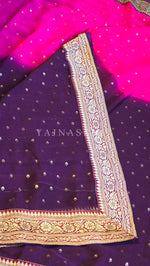 Load image into Gallery viewer, Banarasi x Georgette Saree - Pink x Purple
