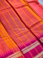 Load image into Gallery viewer, Chettinad Cotton Saree : Orange x Pink
