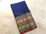 Load image into Gallery viewer, Narayanpet Cotton Saree : Blue x Red
