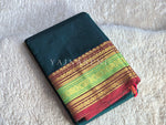 Load image into Gallery viewer, Kanchi Cotton Saree : Dark Green x Maroon
