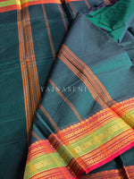 Load image into Gallery viewer, Kanchi Cotton Saree : Dark Green x Maroon
