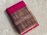Load image into Gallery viewer, Kanchi Cotton Saree x Tall Border : Mulberry
