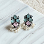 Load image into Gallery viewer, KEESHA Earrings (Mint x Pink)
