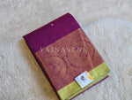 Load image into Gallery viewer, Kanchi Cotton Saree x Big Peacock Border : Purple x Lime
