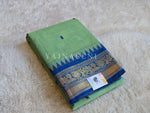 Load image into Gallery viewer, Kanchi Cotton Saree x Ganga-Jamuna Border : Seafoam Green x Blue x Teal [Blue undertone]
