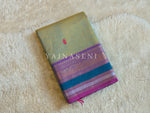 Load image into Gallery viewer, Kanchi Cotton Saree : Sage x Purple [Yellow Undertone]
