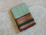 Load image into Gallery viewer, Kanchi Cotton Saree : Ashgreen x Wine
