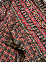 Load image into Gallery viewer, Aura Semi Silk x Ajrakh Prints x Mirrors : Black
