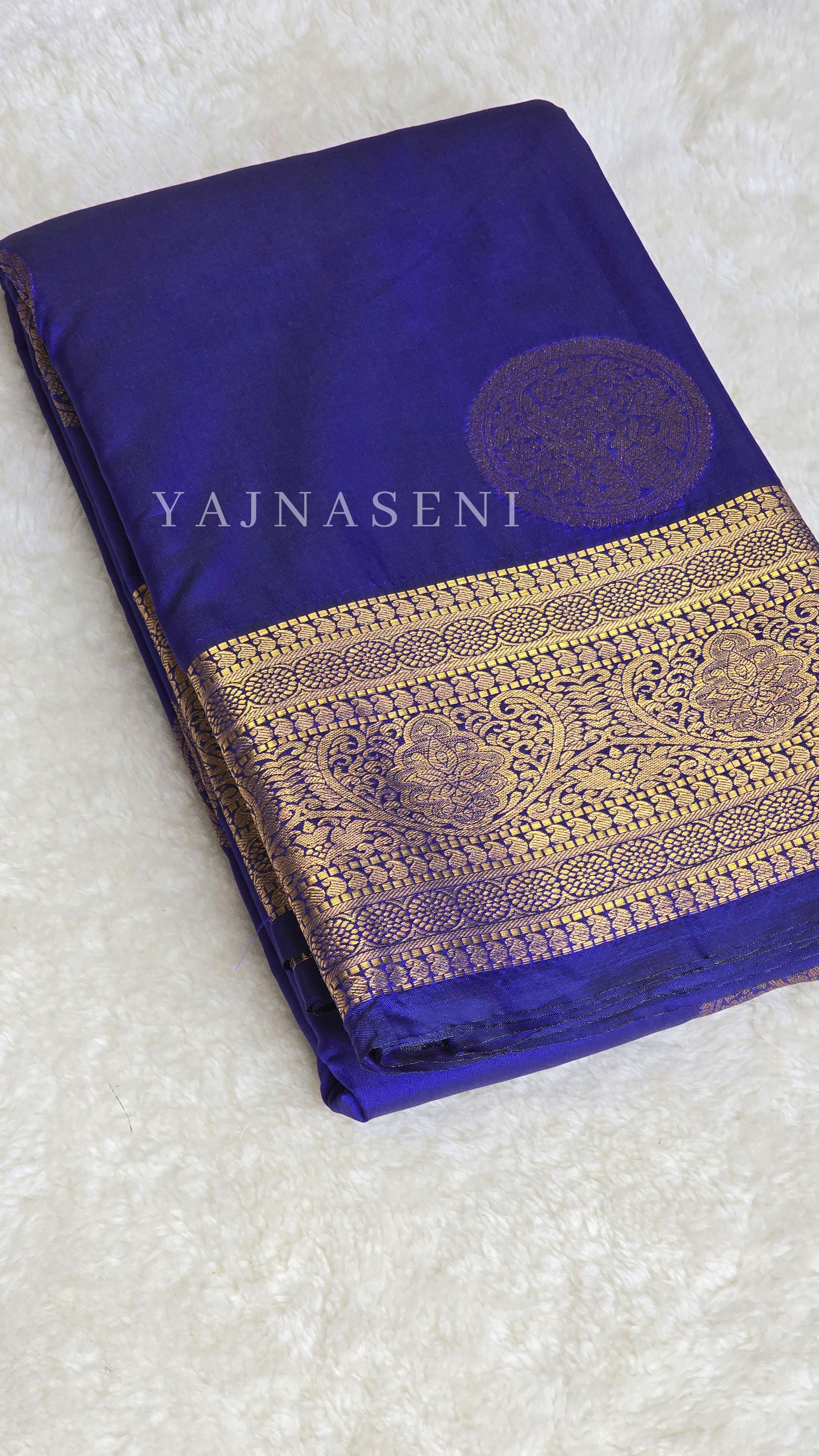 Semi Soft Silk Gold Zari Saree - Persian Blue