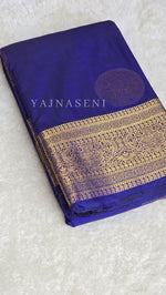 Load image into Gallery viewer, Semi Soft Silk Gold Zari Saree - Persian Blue
