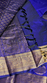 Load image into Gallery viewer, Semi Soft Silk Gold Zari Saree - Persian Blue
